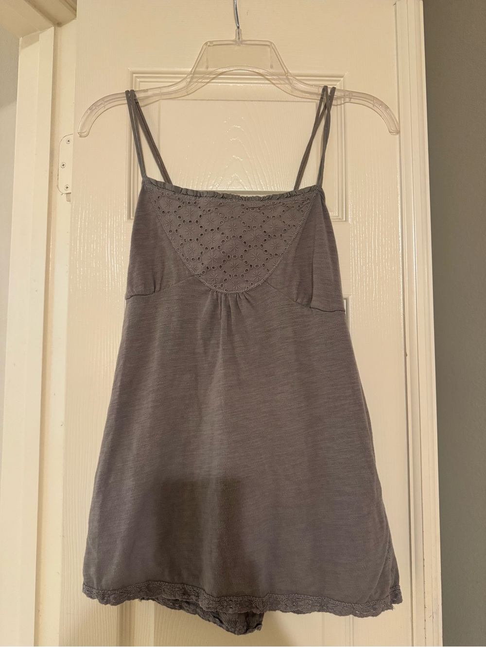 American Eagle Outfitters Gray Smocked Cami Top